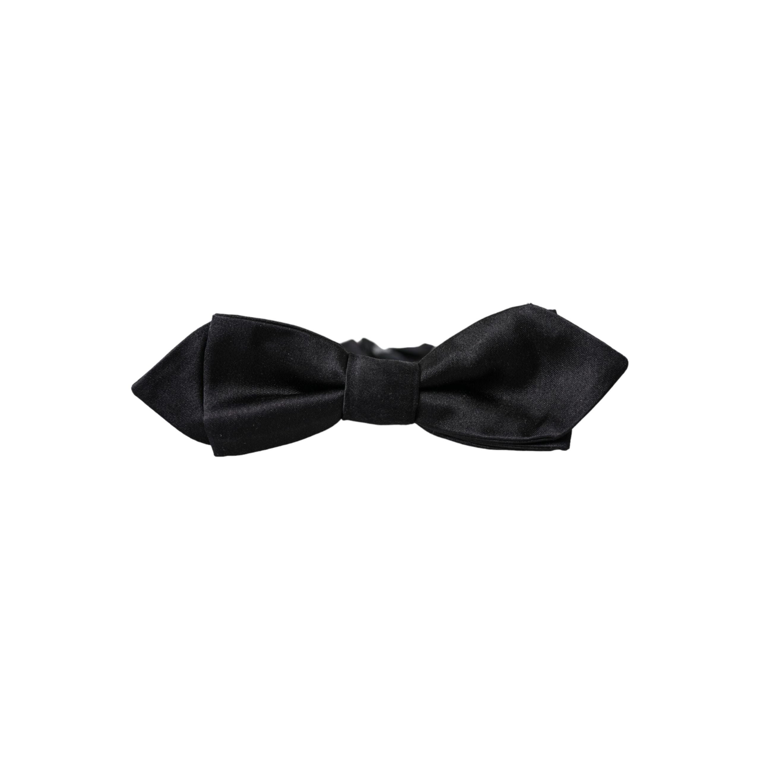 Dolce & Gabbana Black Silk Adjustable Neck Bow Tie