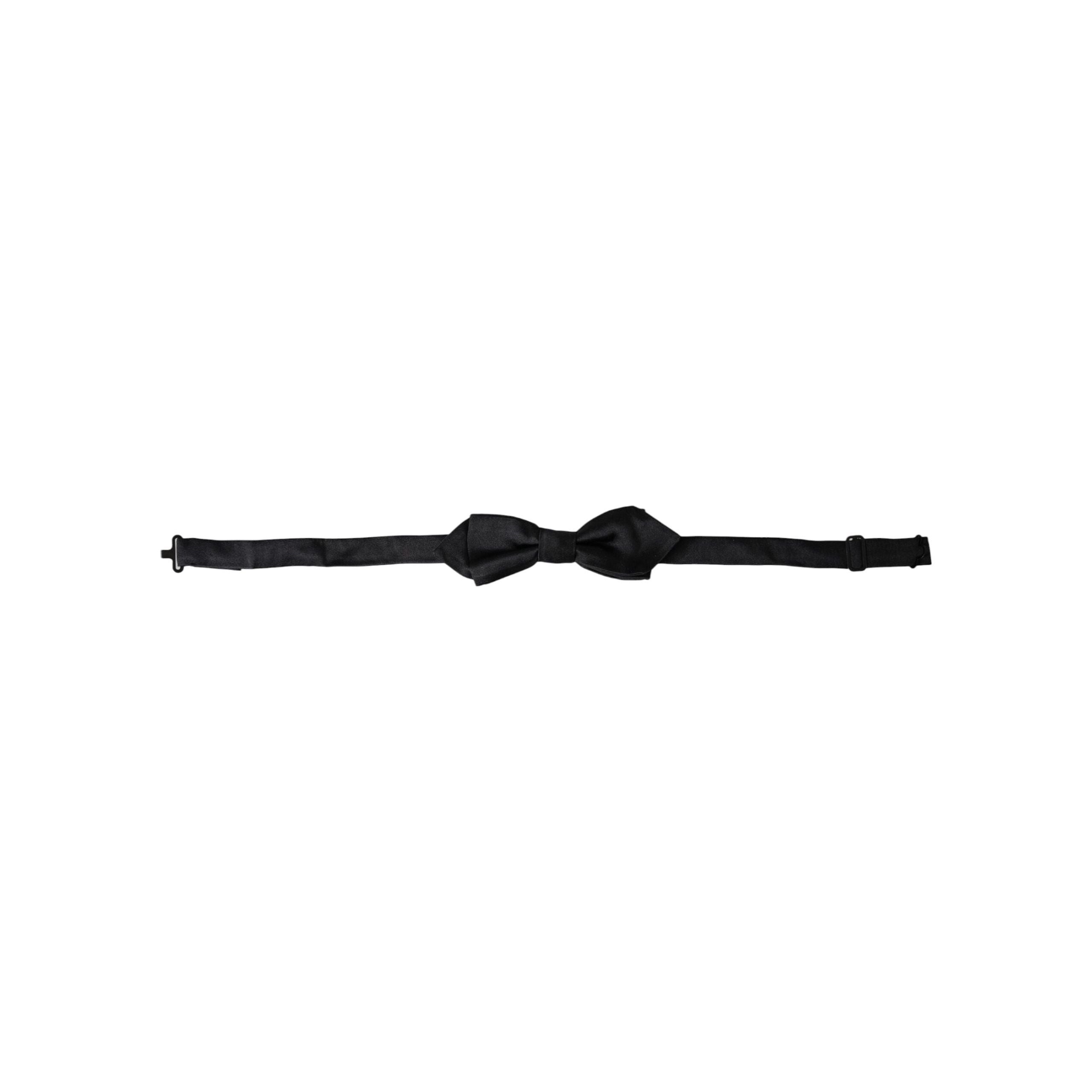 Dolce & Gabbana Black Silk Adjustable Neck Bow Tie