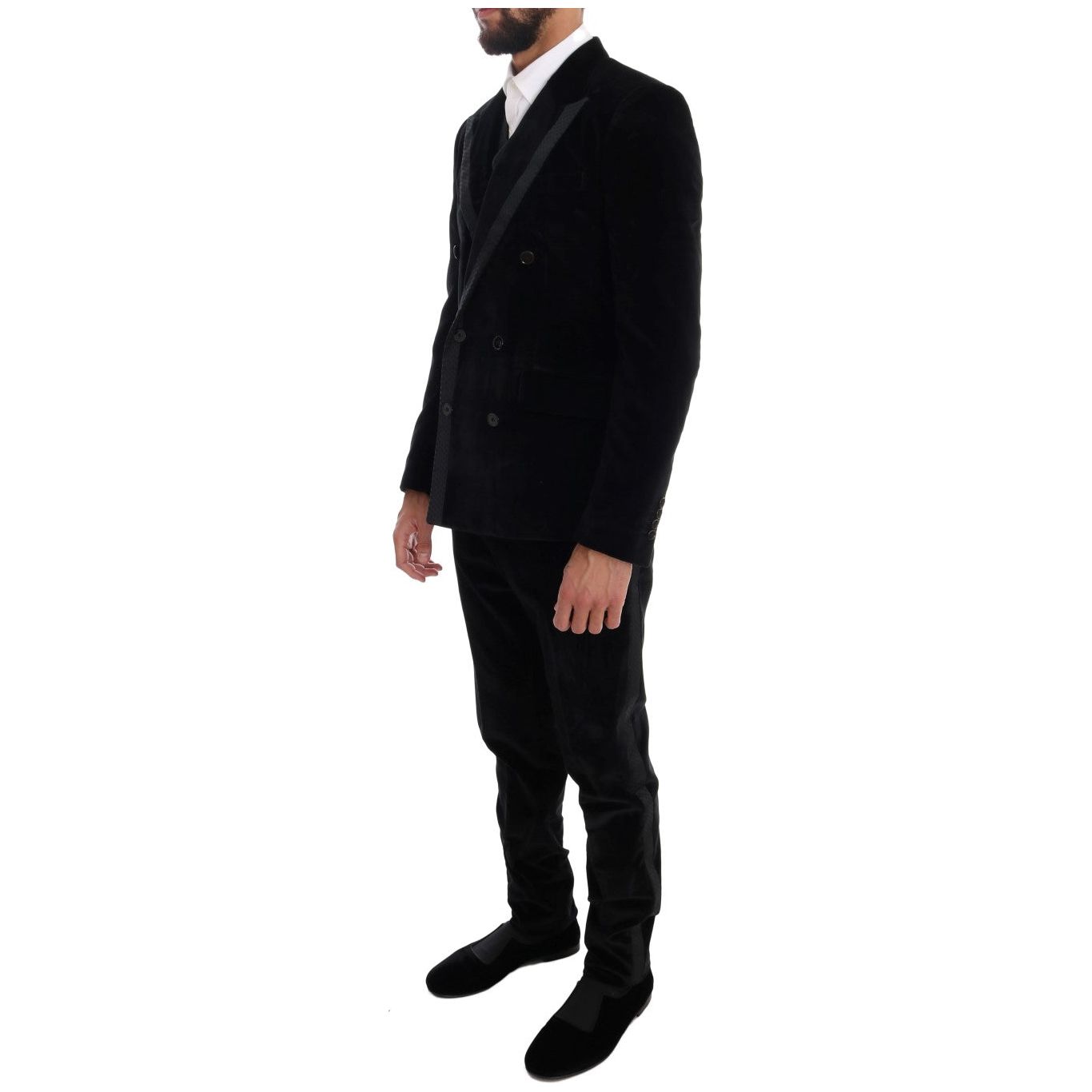 Dolce & Gabbana Black Wool Three-Piece Suit