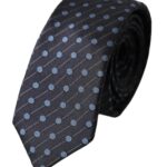 Dolce & Gabbana Black Blue Polka Dot Silk Adjustable Tie