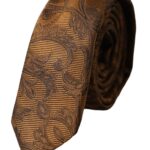 Dolce & Gabbana Brown Floral 100% Silk Adjustable Tie