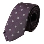 Dolce & Gabbana Purple 100% Silk Polka Dot Adjustable Tie