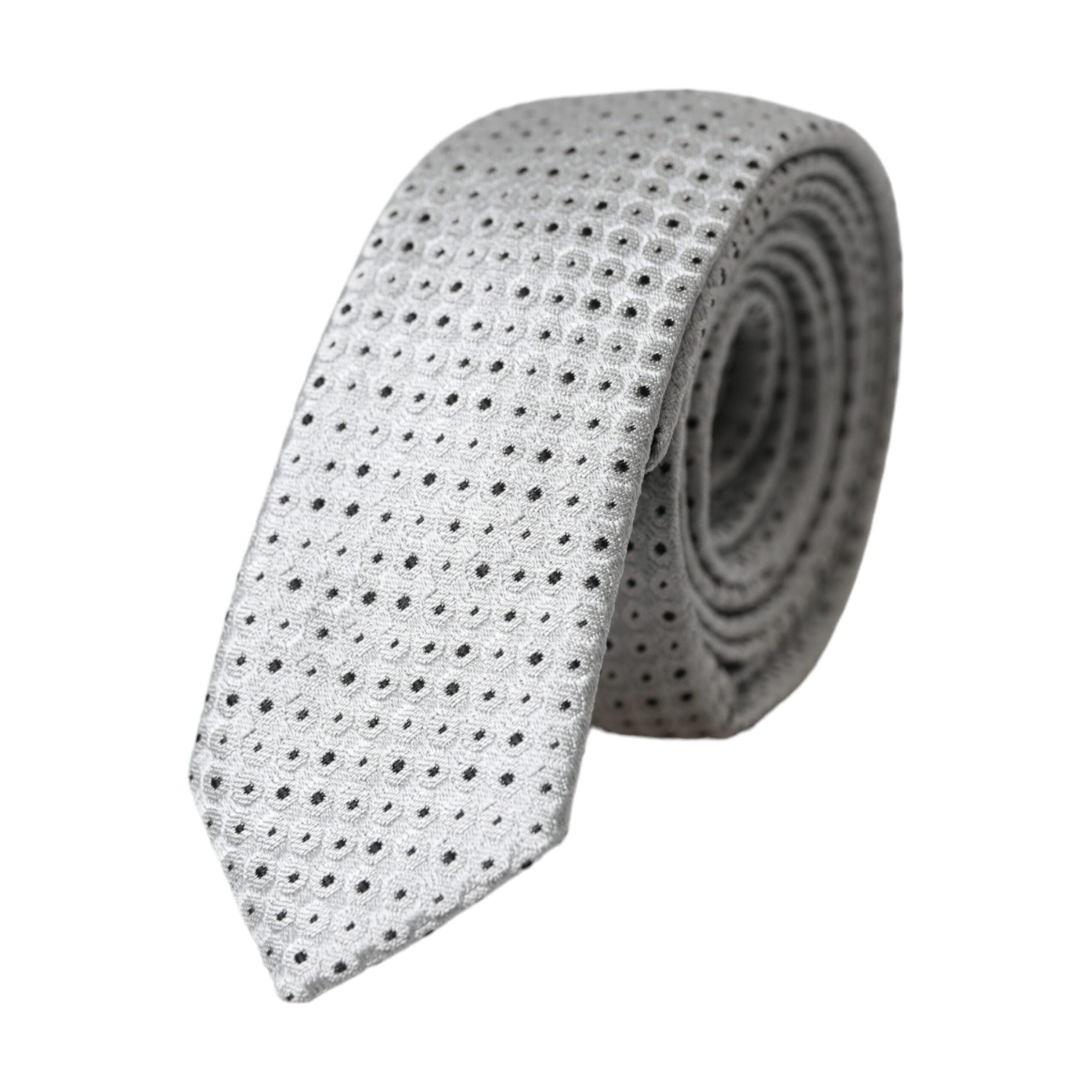 Dolce & Gabbana Light Gray Silk Adjustable Tie