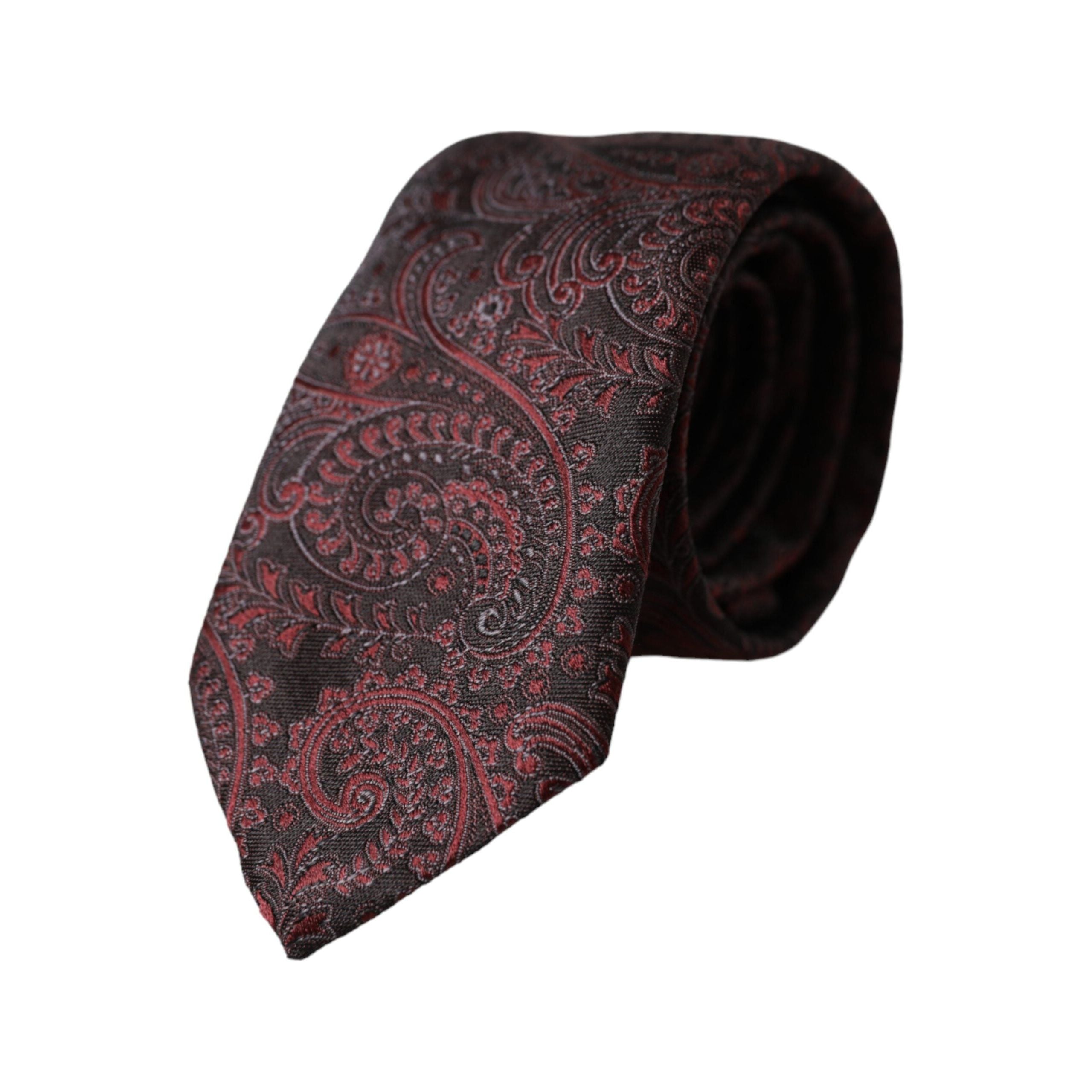 Dolce & Gabbana Bordeaux Silk Patterned Adjustable Tie