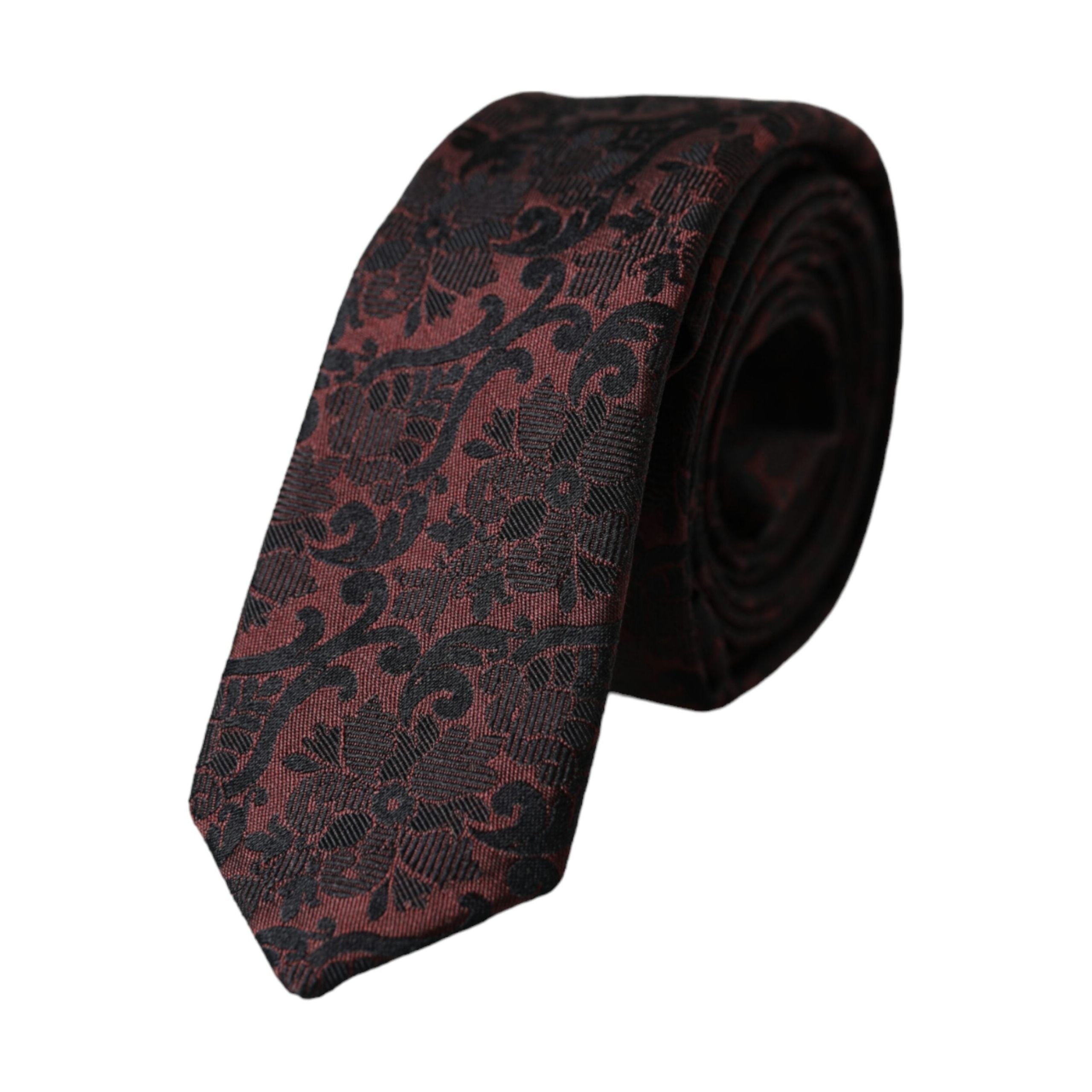 Dolce & Gabbana Maroon Silk Adjustable Tie