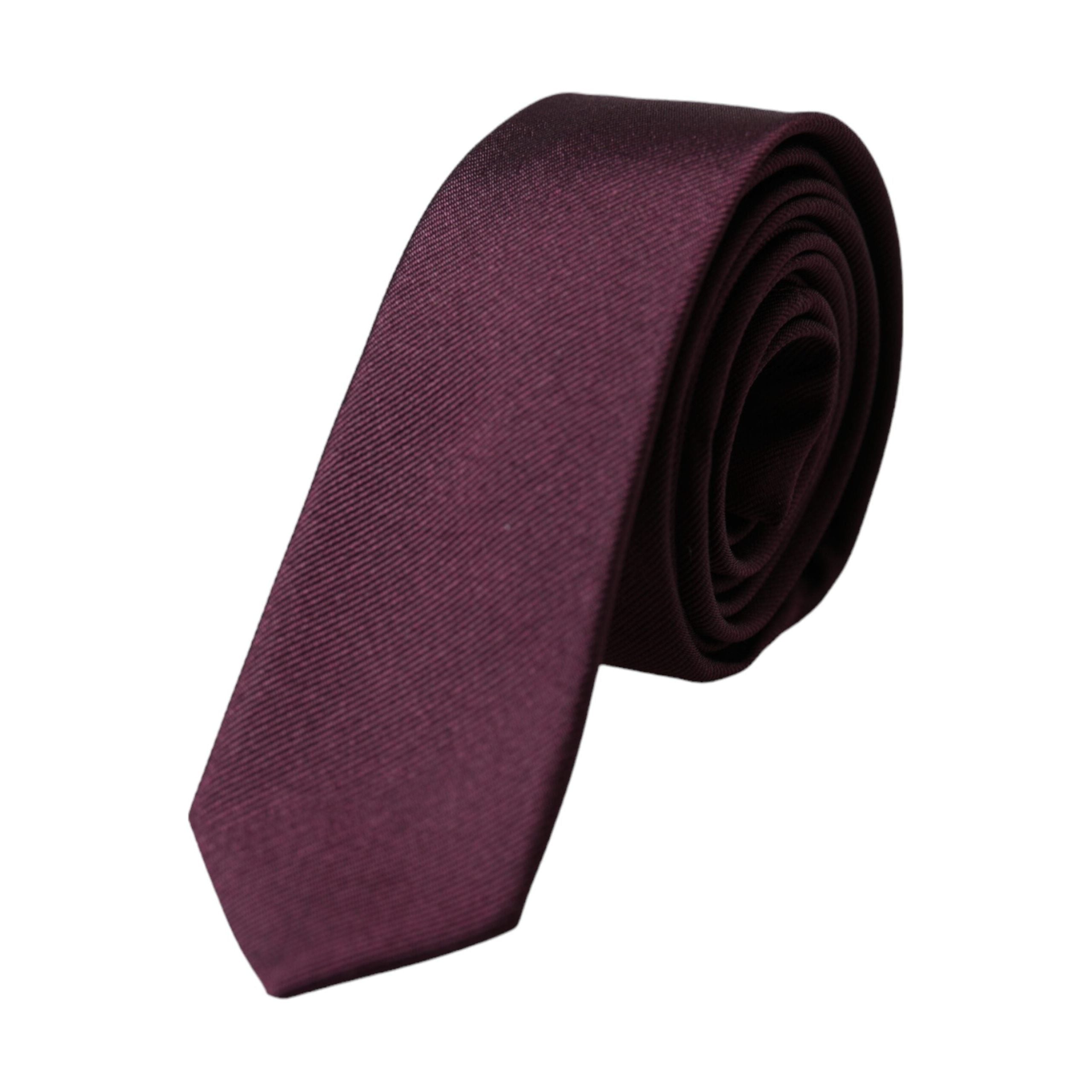 Dolce & Gabbana Bordeaux Solid 100% Silk Adjustable Tie