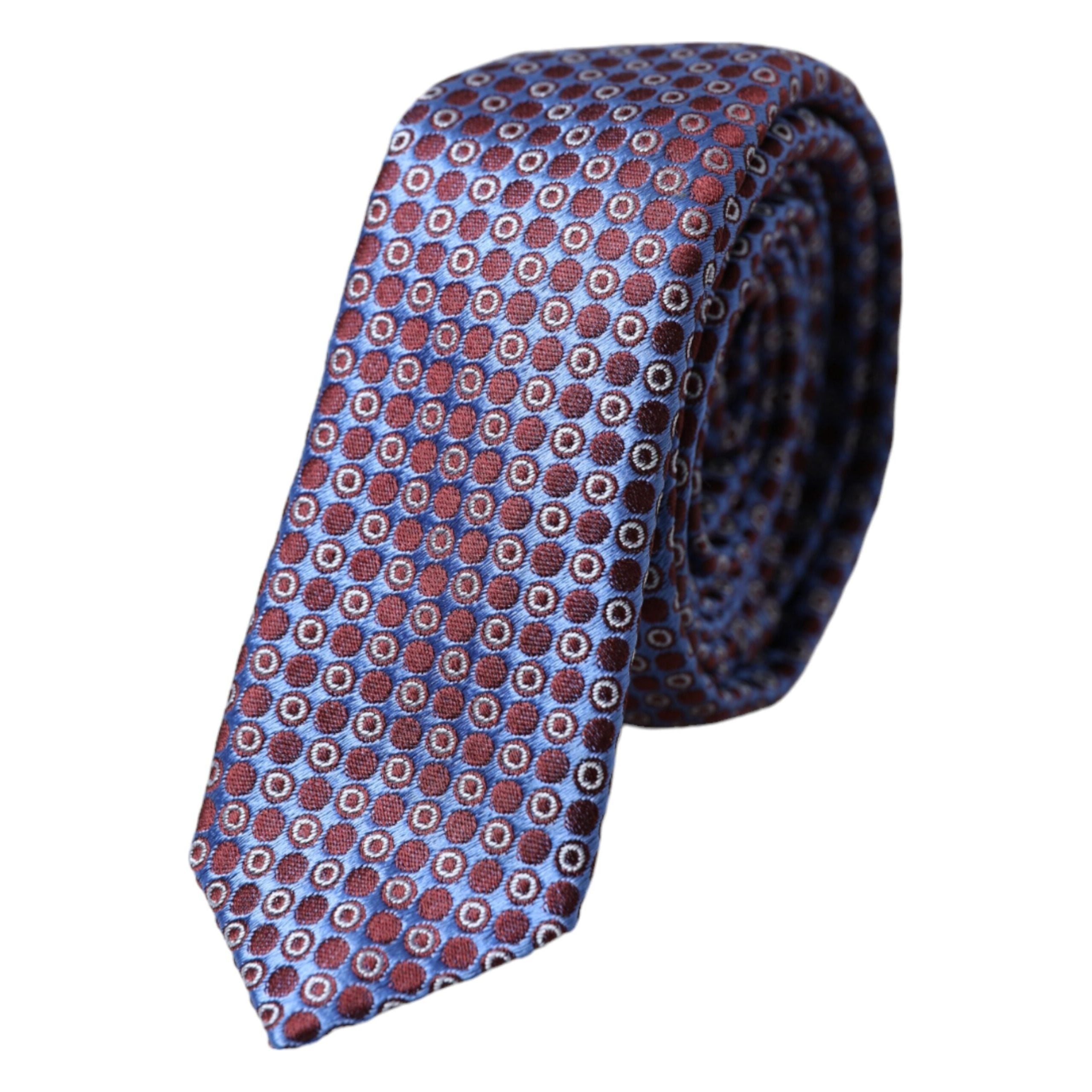 Dolce & Gabbana Blue Purple Patterned Silk Adjustable Tie