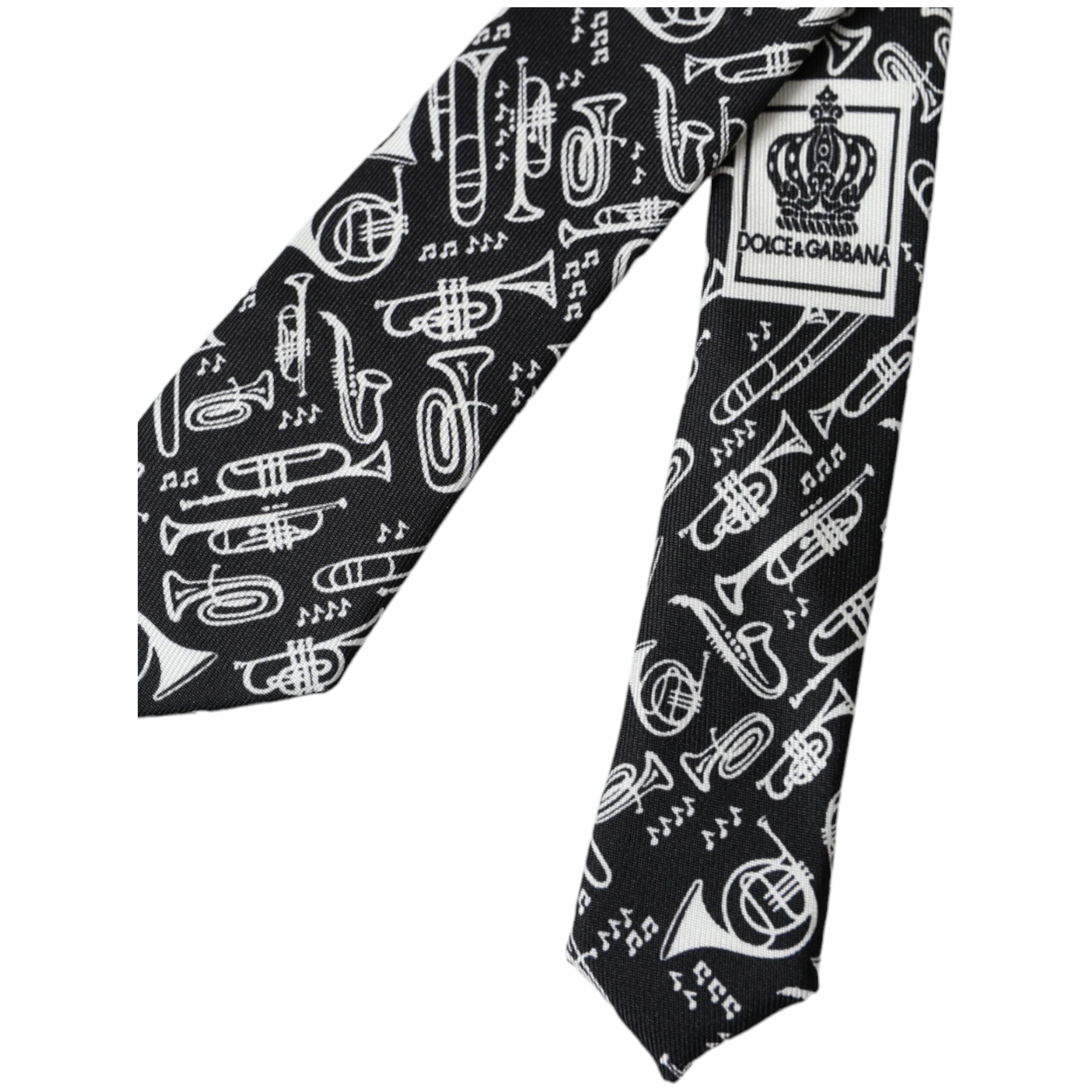 Dolce & Gabbana Black Silk Adjustable Tie