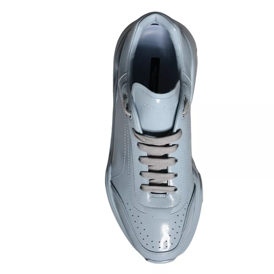 Dolce & Gabbana Light Blue Leather Low Top Sneakers Shoes