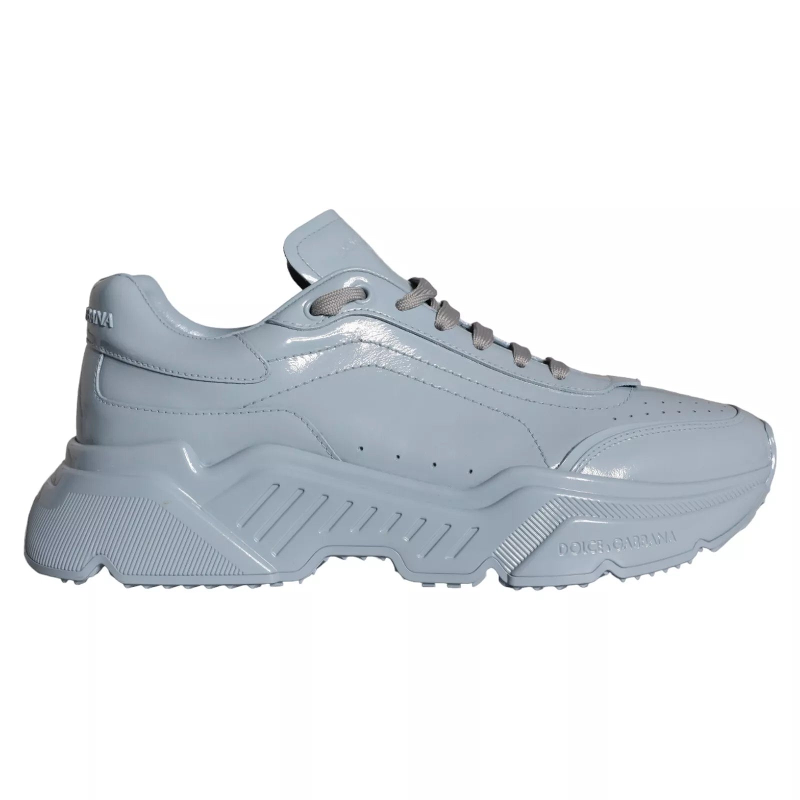 Dolce & Gabbana Light Blue Leather Low Top Sneakers Shoes