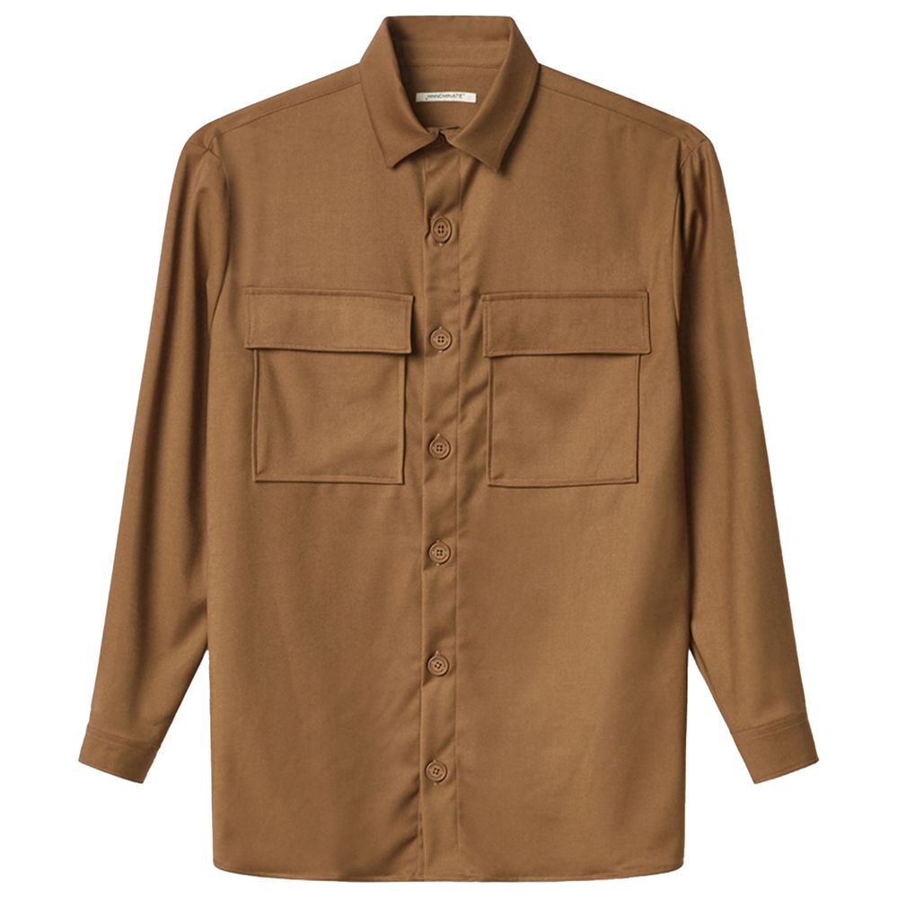 Hinnominate Brown Cotton Shirt for Effortless Sophistication