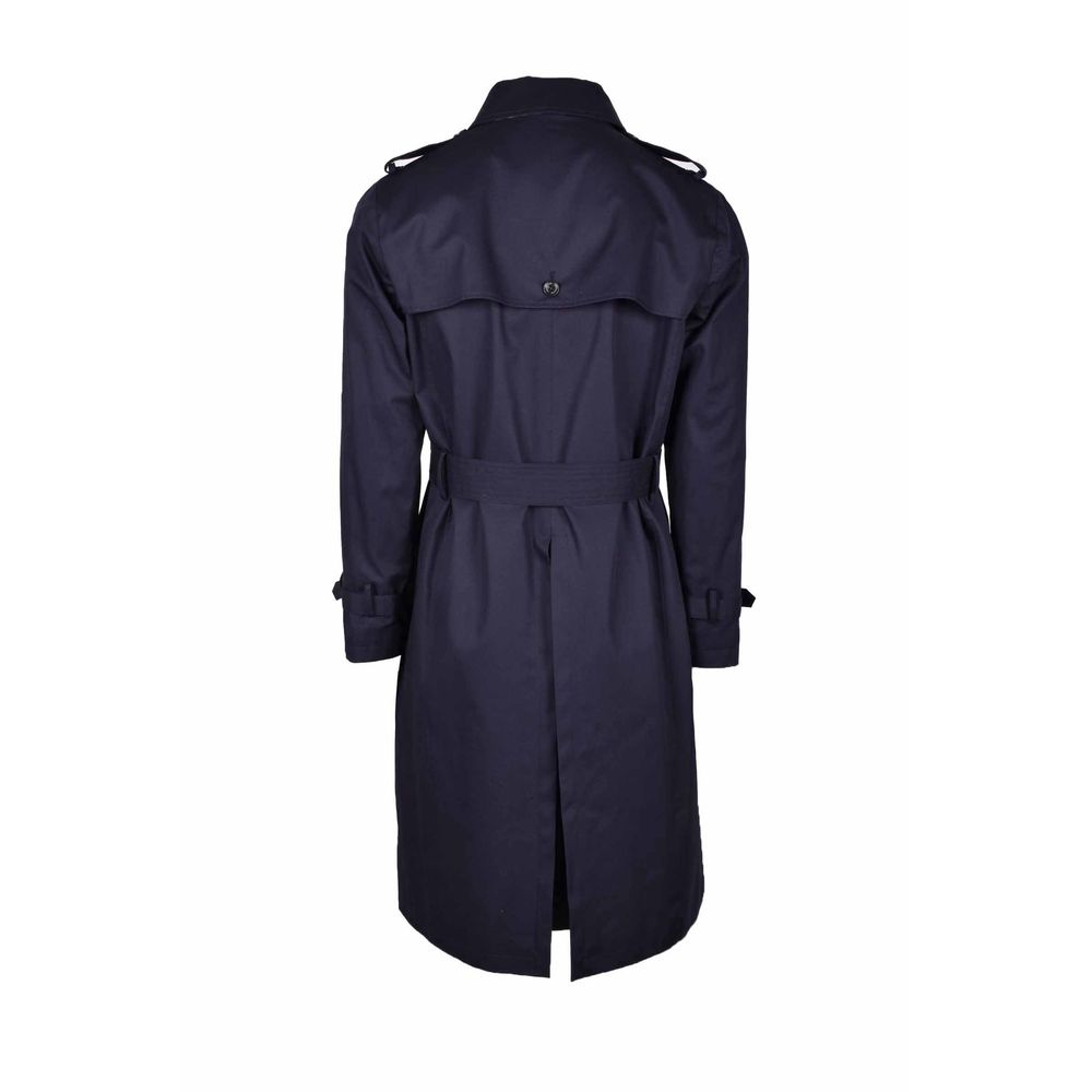Aquascutum Blue Cotton Jacket for Timeless Sophistication
