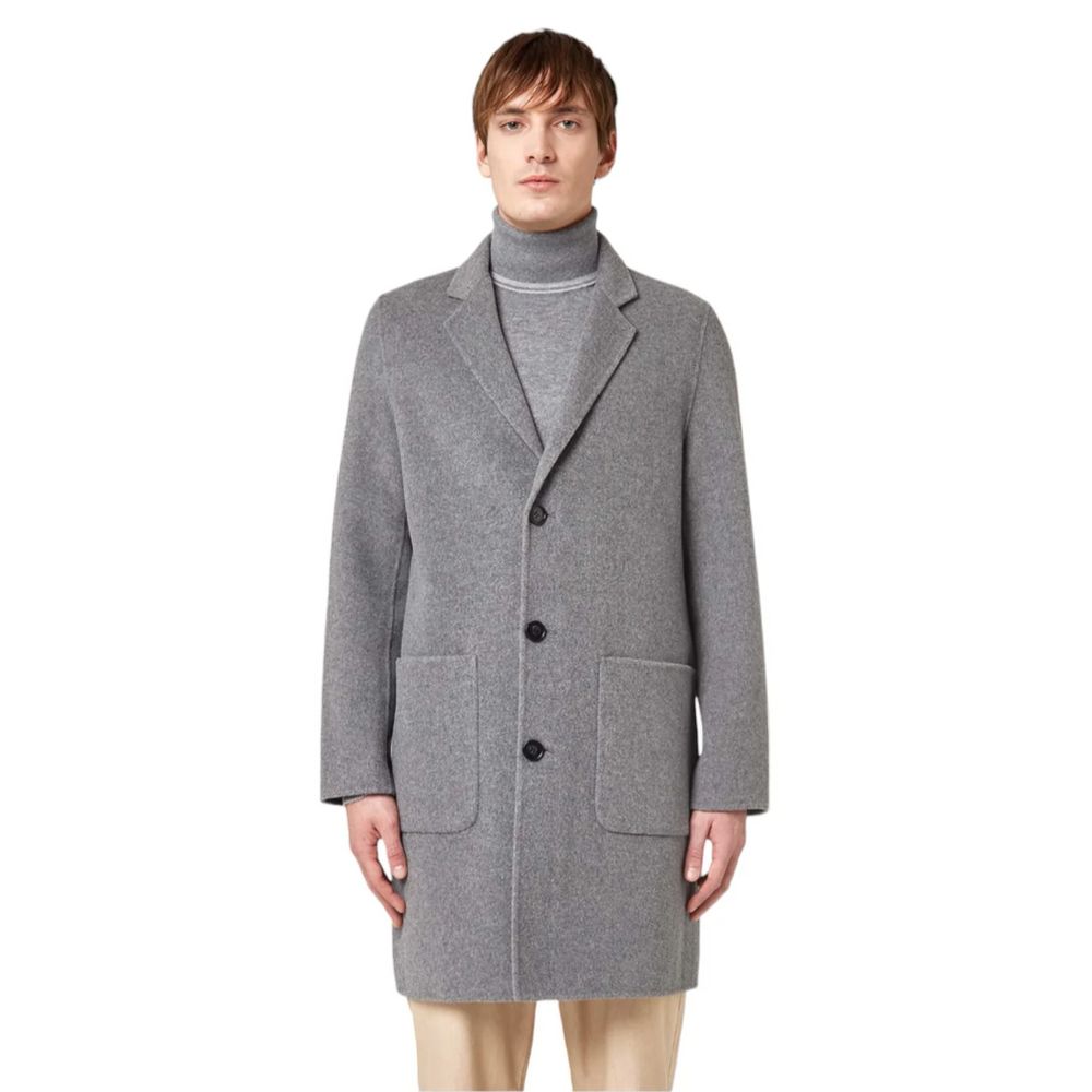 Alpha Studio Gray Wool Jacket for Timeless Elegance