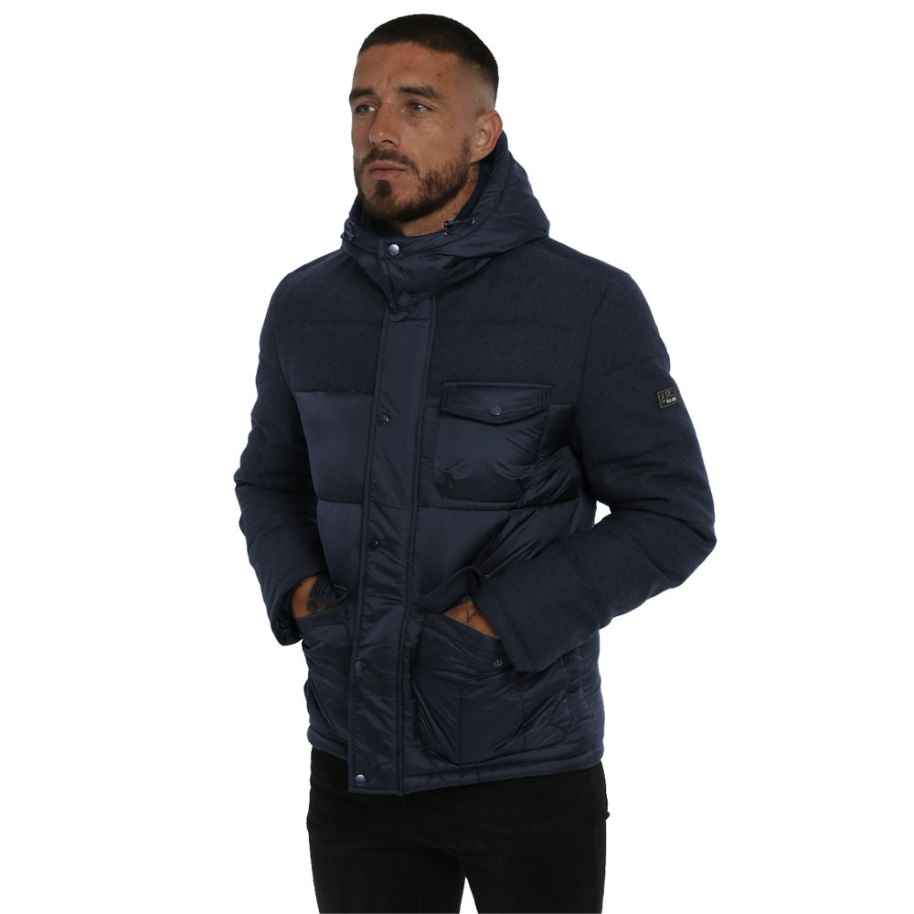 Yes Zee Blue Technical Fabric Jacket - Sophisticated Outerwear Essential