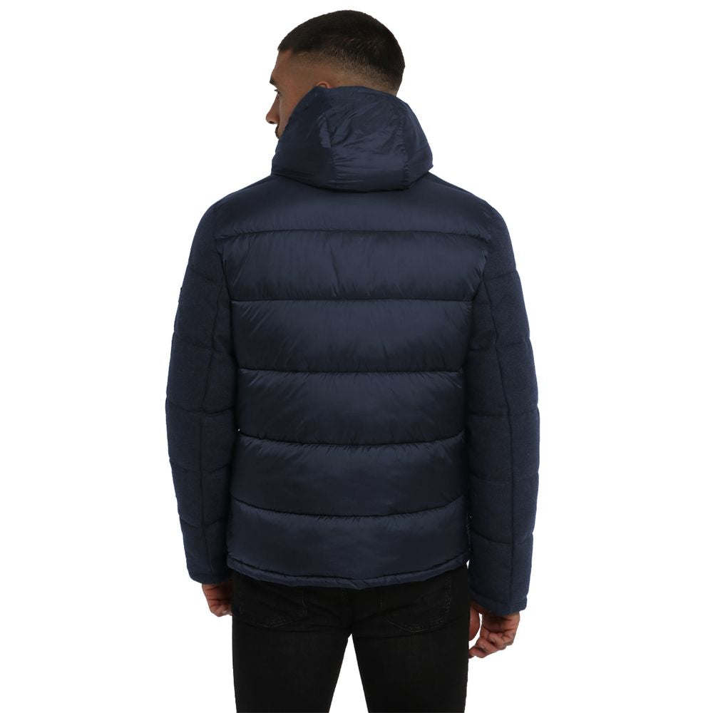 Yes Zee Blue Technical Fabric Jacket - Sophisticated Outerwear Essential