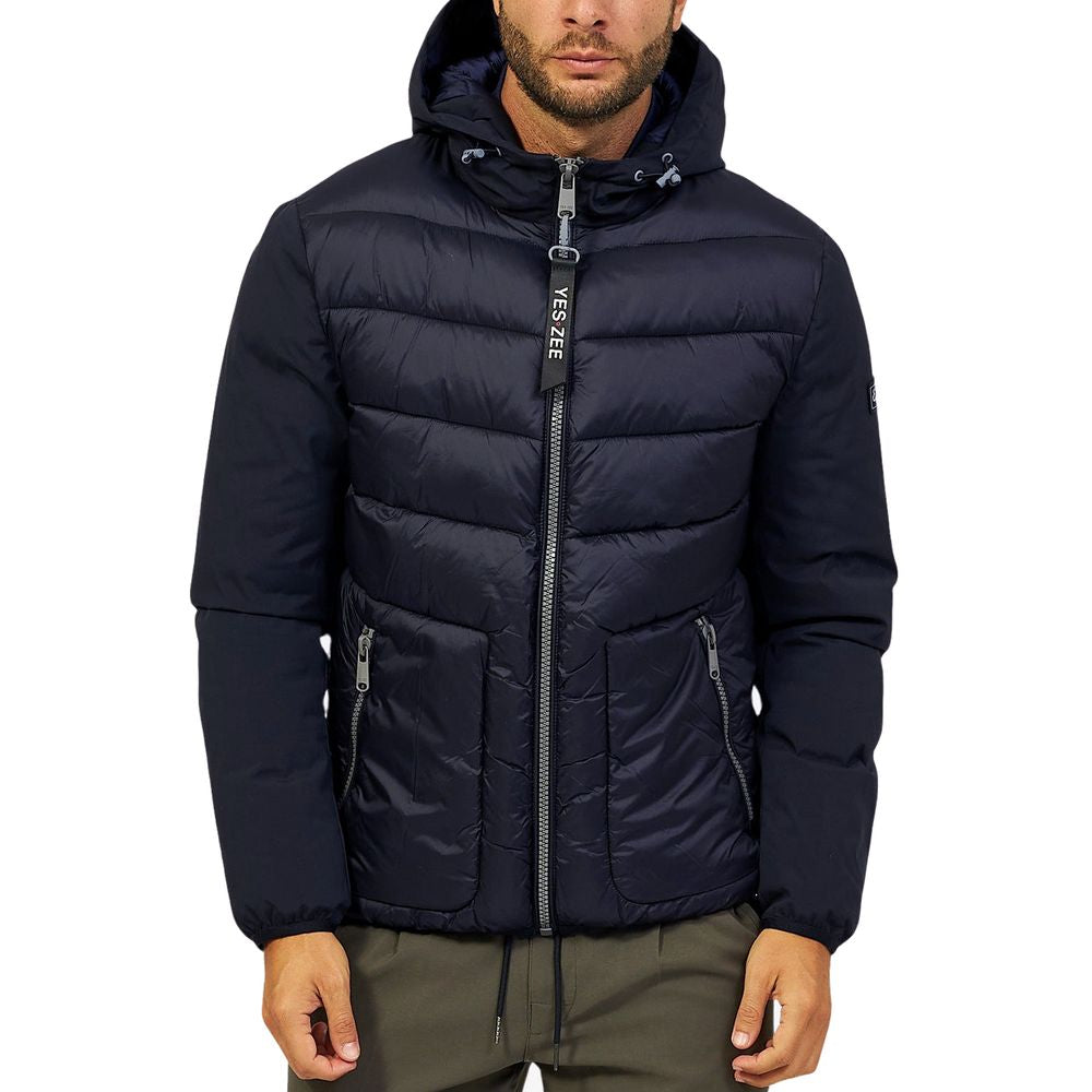 Yes Zee Blue Nylon Jacket - Elevated Outerwear Luxury