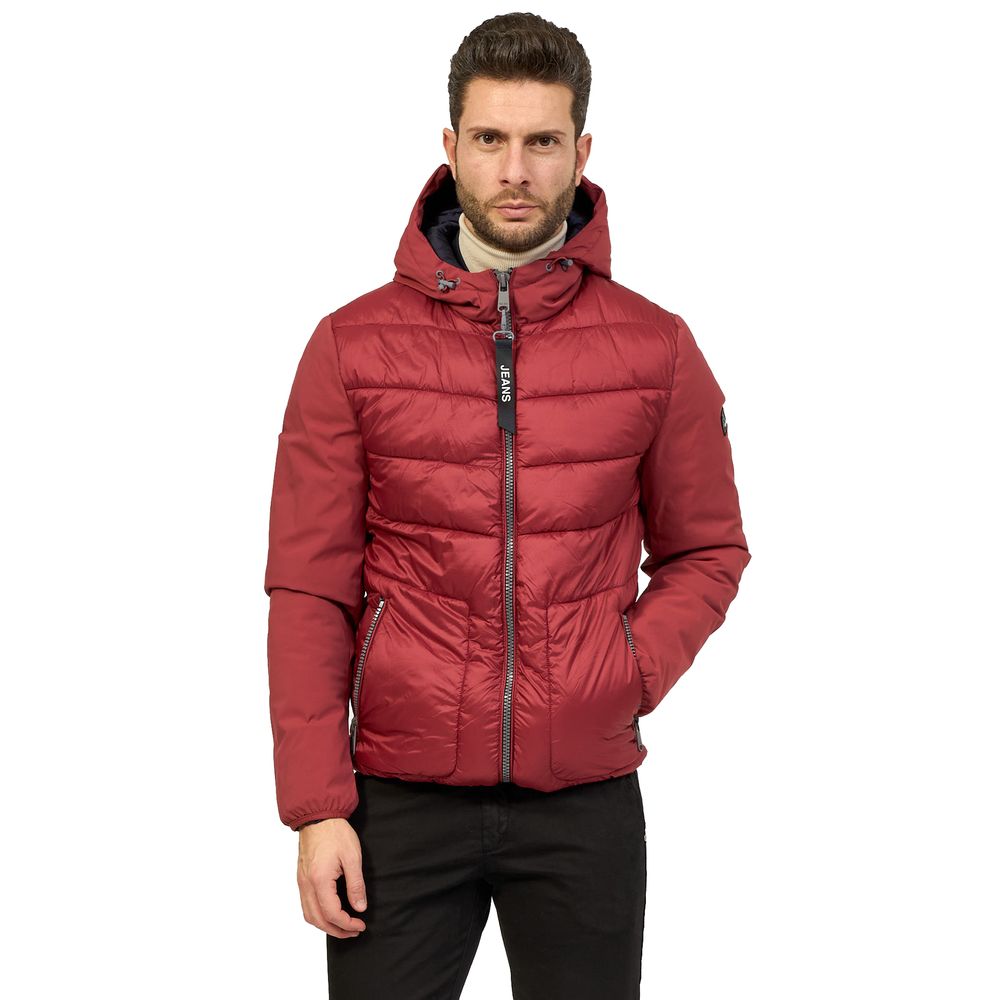 Yes Zee Red Nylon Jacket - Sophisticated Outerwear Essential