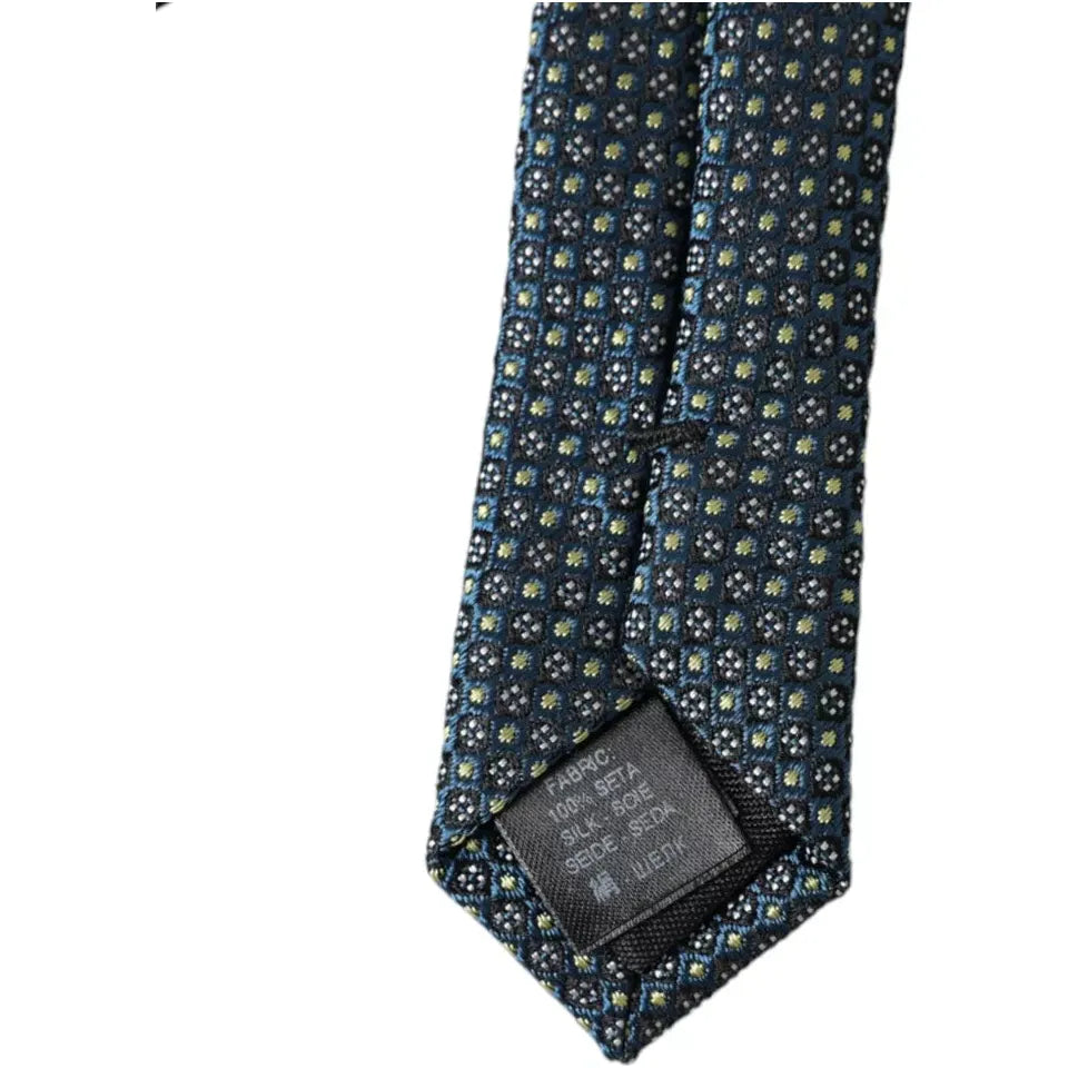 Dolce & Gabbana Green Patterned 100% Silk Adjustable Tie