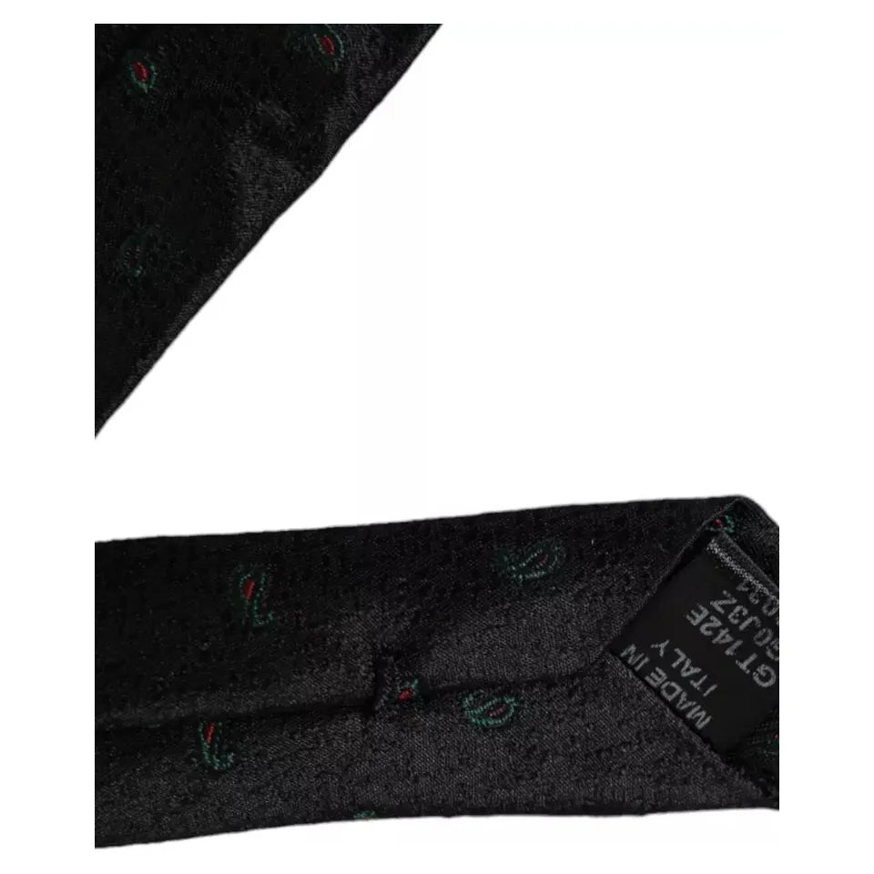 Dolce & Gabbana Black 100% Silk Adjustable Tie
