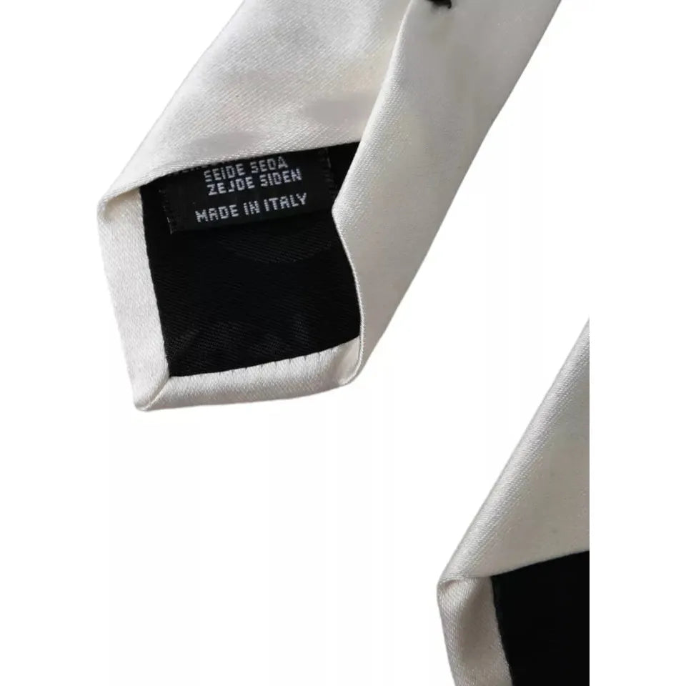 Dolce & Gabbana White Satin Silk Adjustable Tie