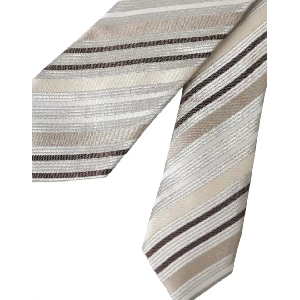 Dolce & Gabbana Beige Silk Fantasy Adjustable Tie