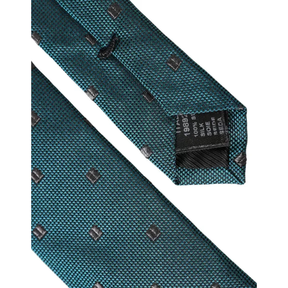 Dolce & Gabbana Green Patterned Silk Adjustable Tie