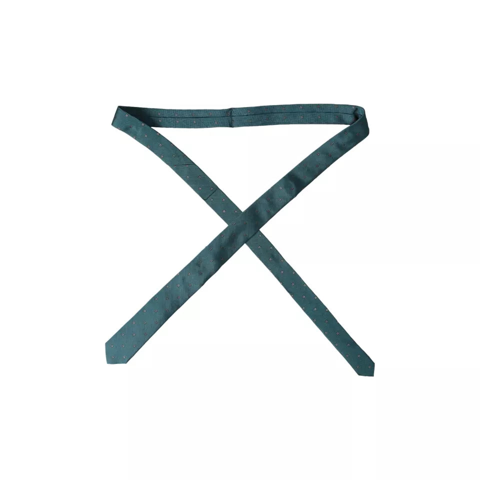 Dolce & Gabbana Green Patterned Silk Adjustable Tie
