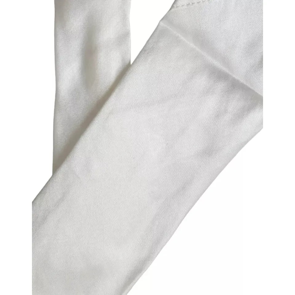 Dolce & Gabbana White 100% Silk Adjustable Necktie Bowtie