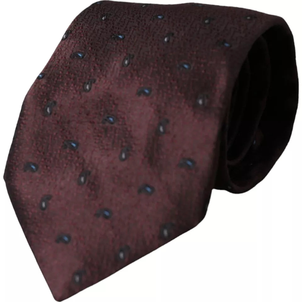 Dolce & Gabbana Bordeaux 100% Silk Adjustable Tie