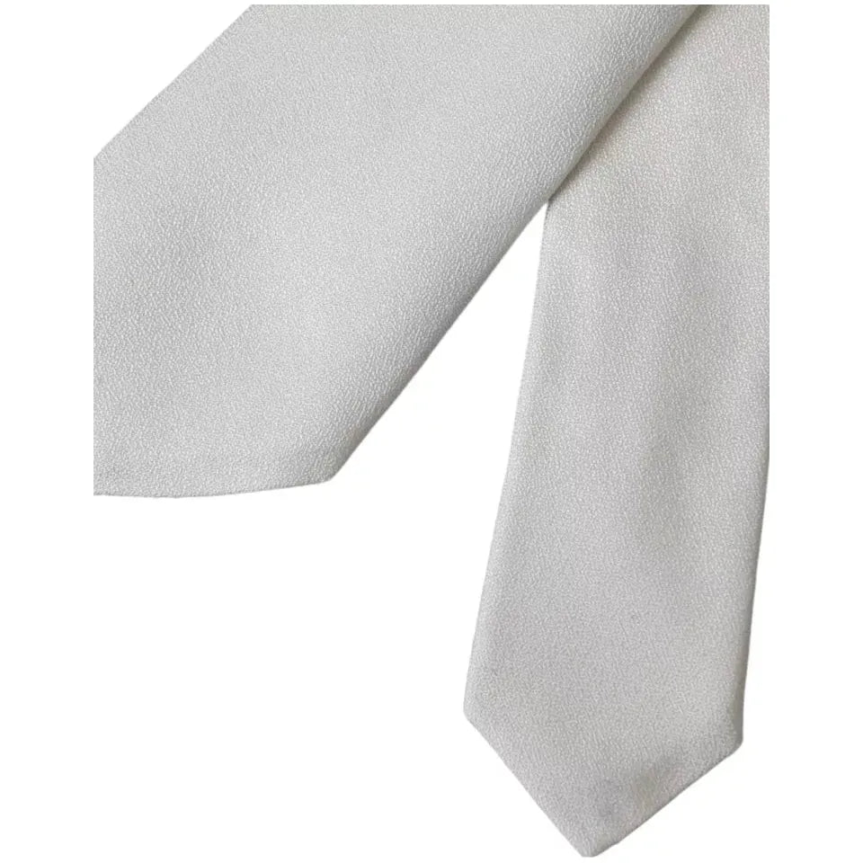 Dolce & Gabbana White Silk Classic Adjustable Tie