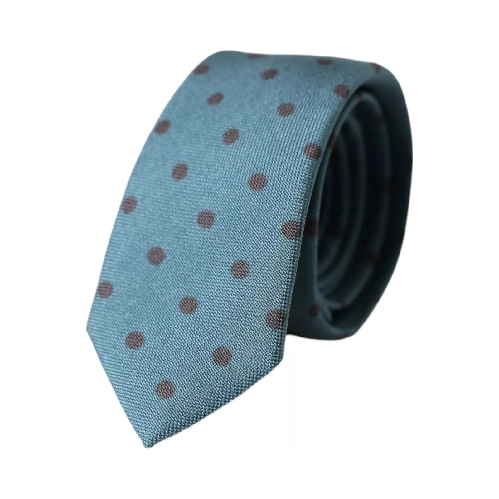 Dolce & Gabbana Green Black Polka Dot Silk Adjustable Tie