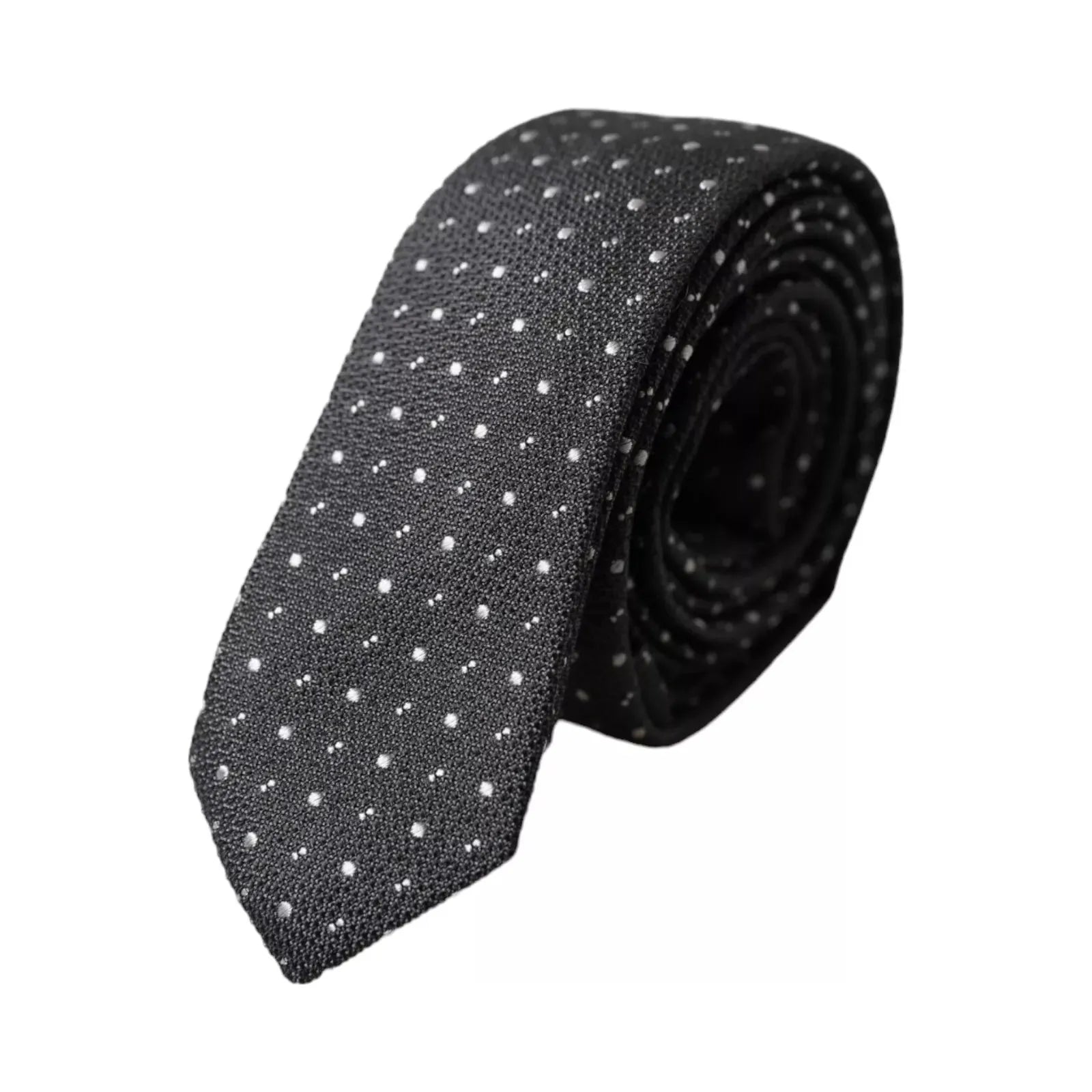 Dolce & Gabbana Black Polka Dot Silk Adjustable Tie
