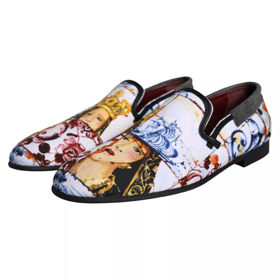 Dolce & Gabbana Multicolor Canvas Loafers