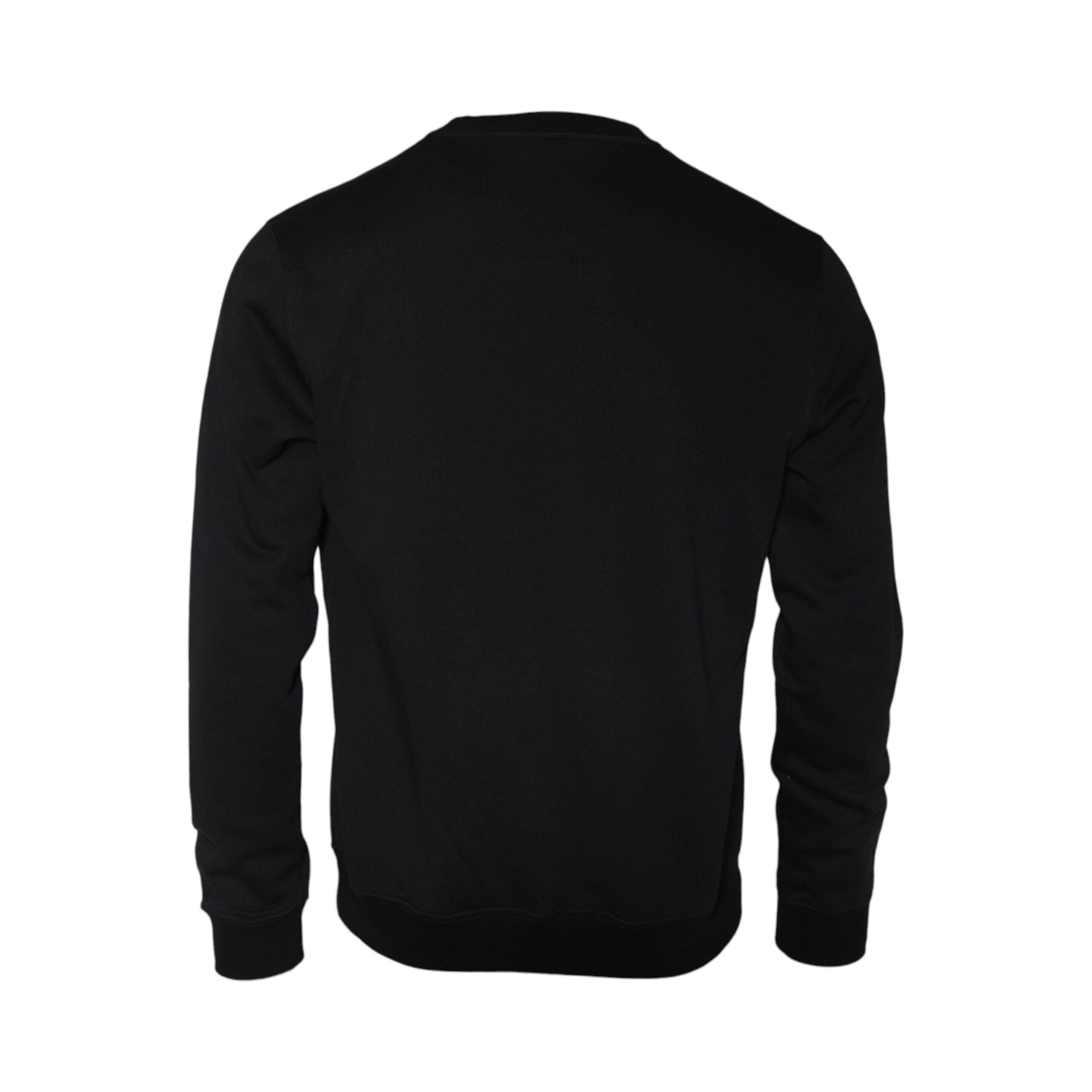 Versace Black Fleece Cotton Crew Neck Sweatshirt