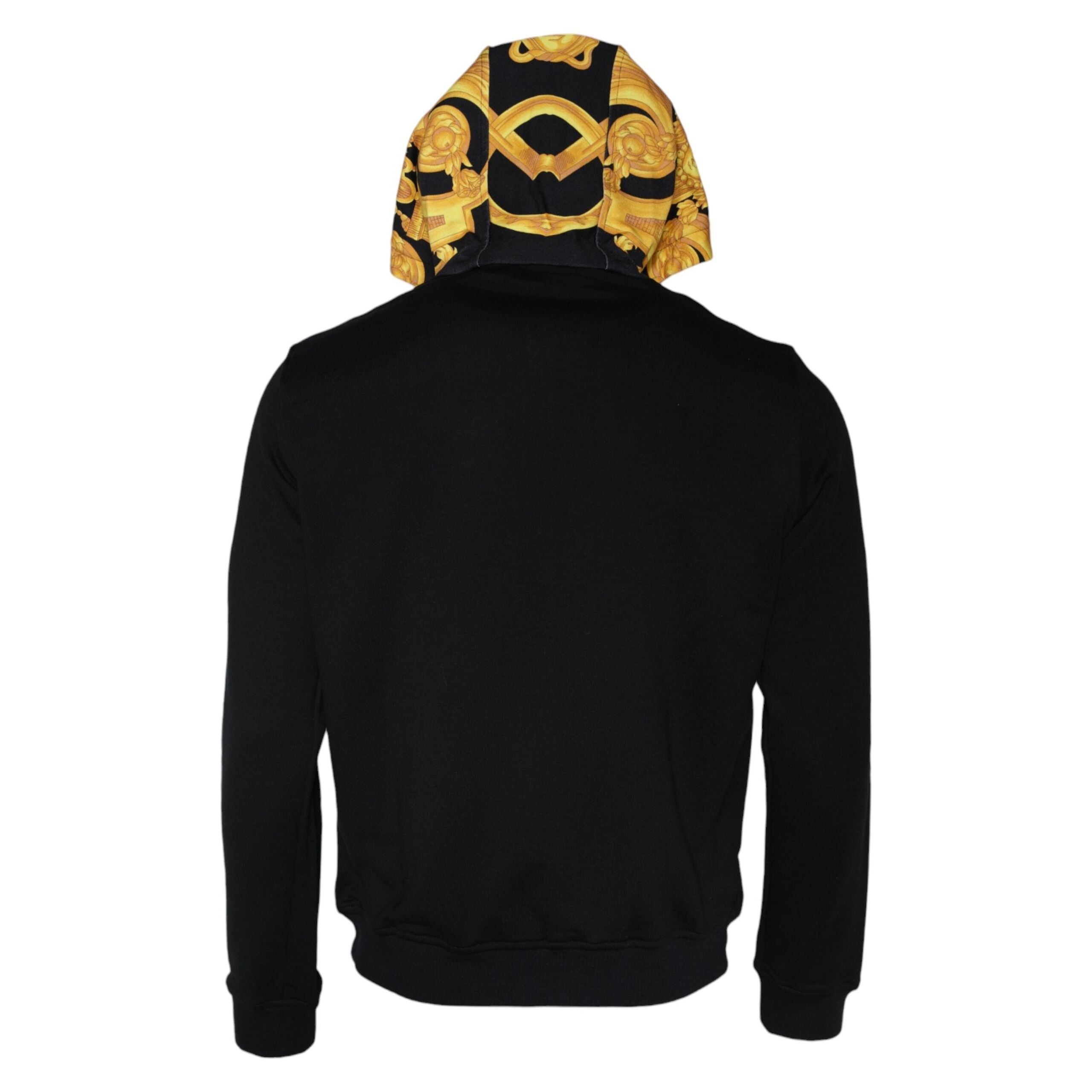Versace Black Cotton Full Zip Hoodie Sweater