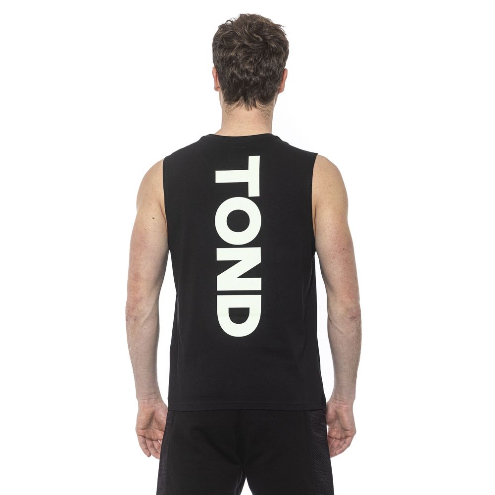 Tond Black Cotton Tank Top for Effortless Elegance