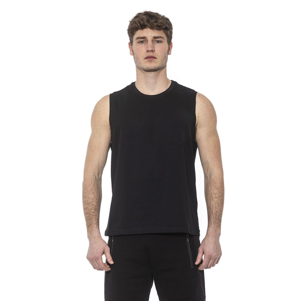 Tond Black Cotton Tank Top for Effortless Elegance