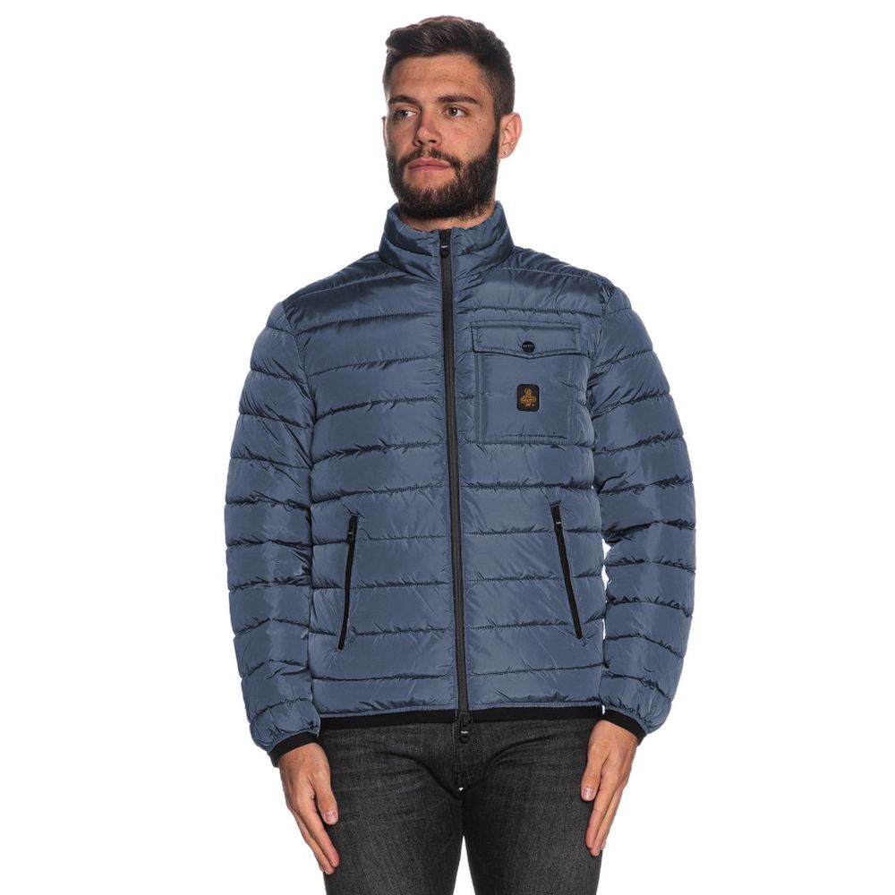 Refrigiwear Light Blue Nylon Jacket for Timeless Elegance