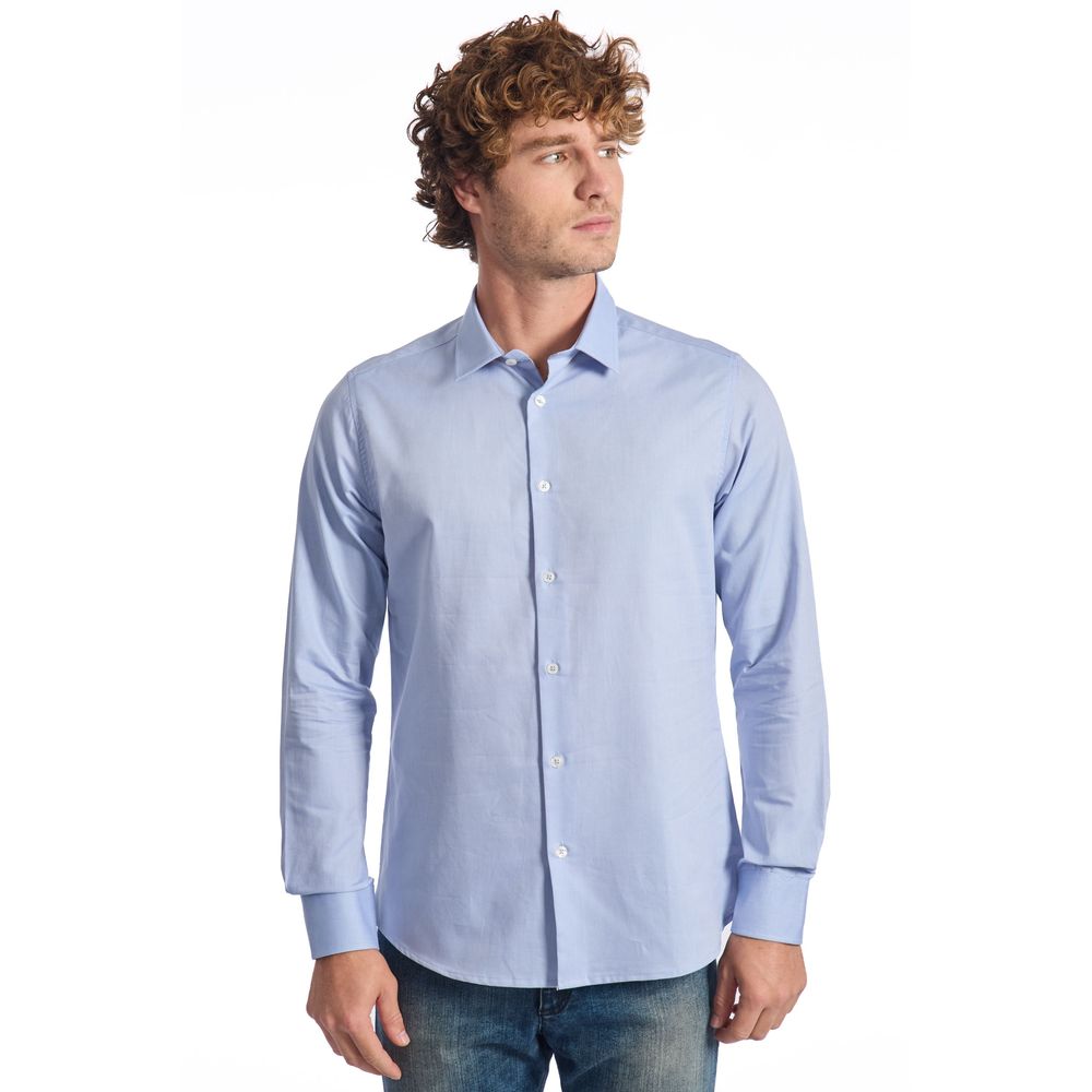 Baldinini Light Blue Cotton Shirt for Effortless Elegance