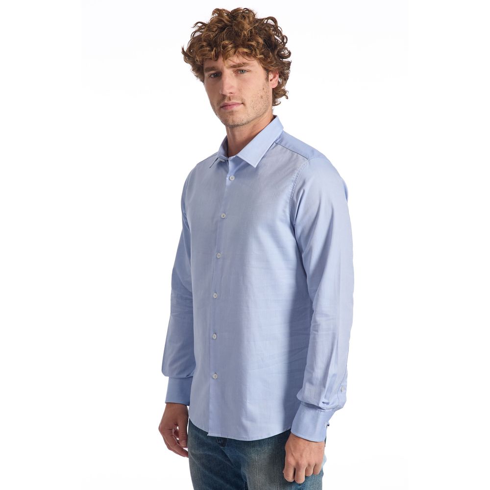 Baldinini Light Blue Cotton Shirt for Effortless Elegance