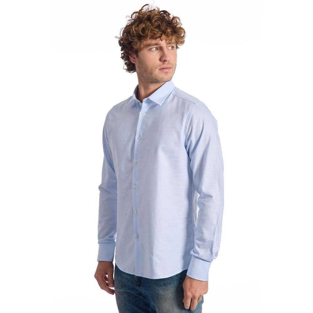 Baldinini Light Blue Cotton Shirt for Sophisticated Style