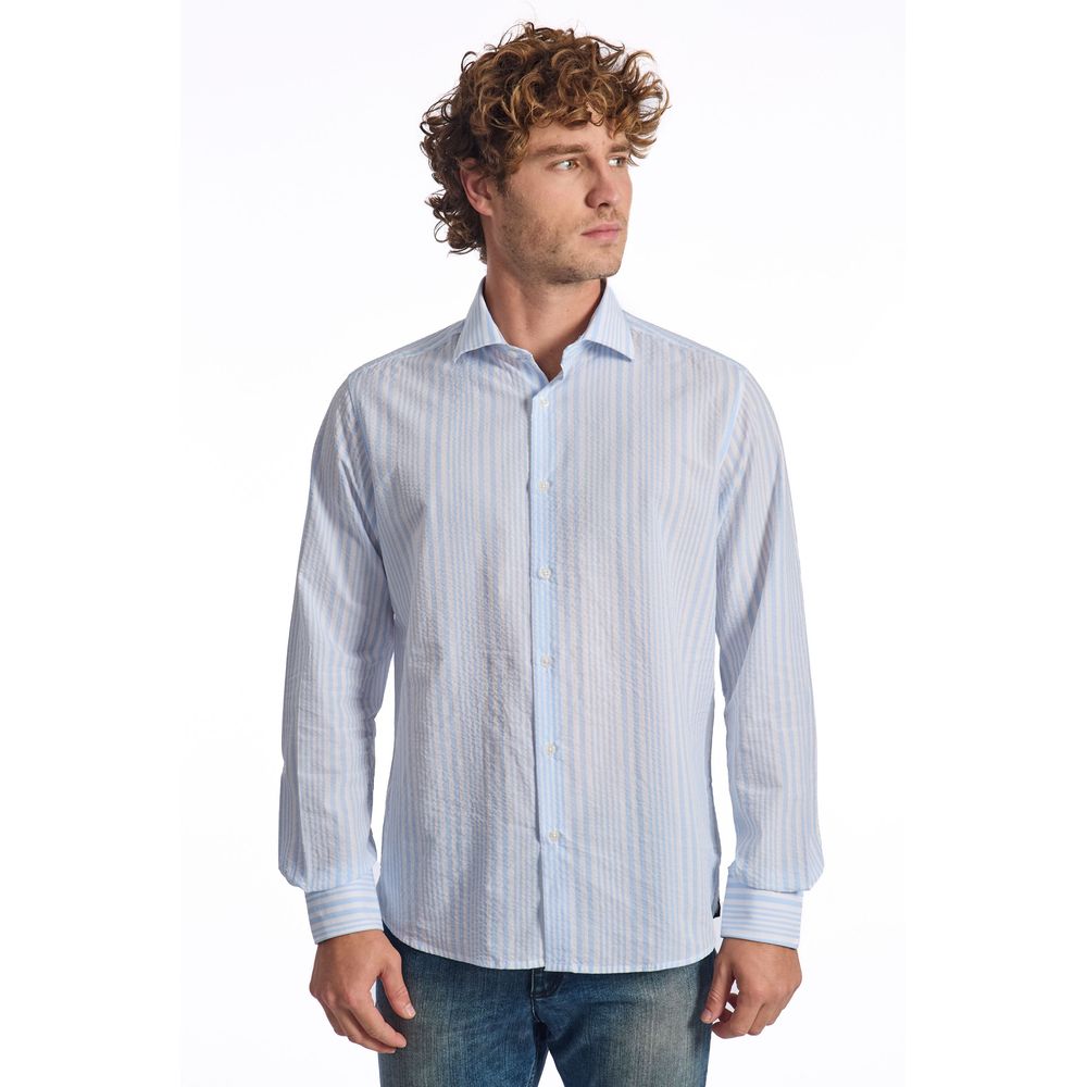 Baldinini Light Blue Cotton Shirt for Effortless Elegance