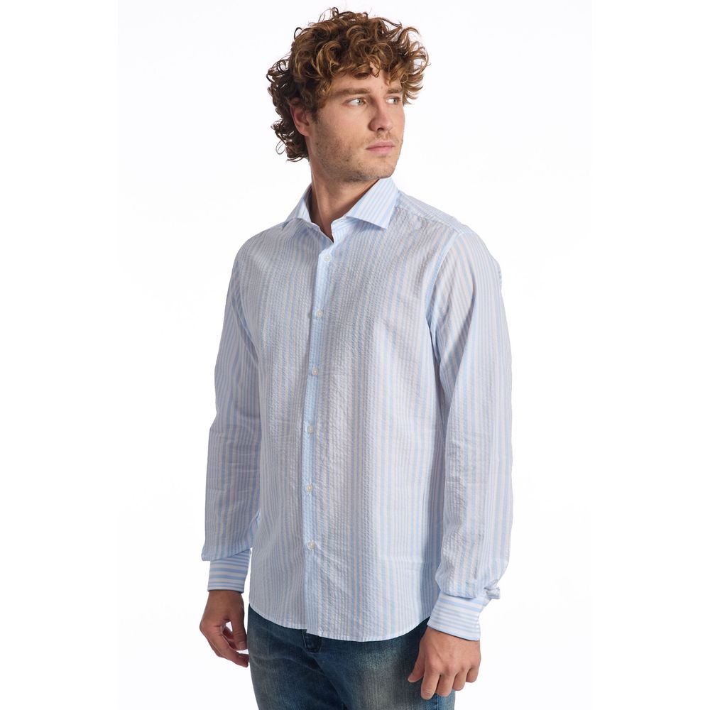 Baldinini Light Blue Cotton Shirt for Effortless Elegance
