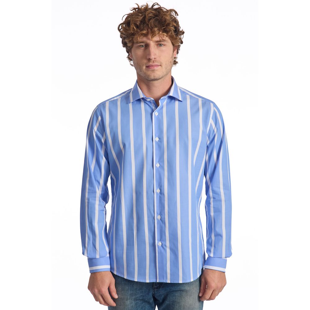 Baldinini Light Blue Cotton Shirt for Sophisticated Style