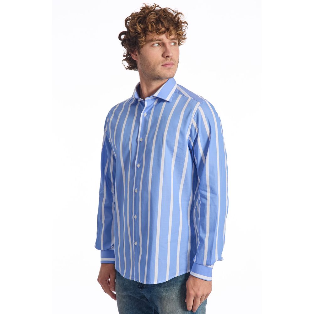 Baldinini Light Blue Cotton Shirt for Sophisticated Style