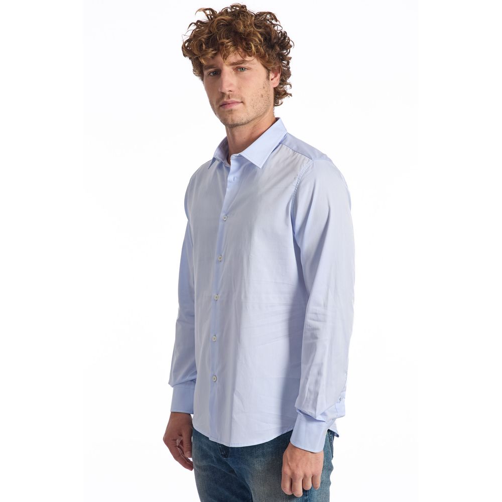 Baldinini Light Blue Cotton Shirt for Effortless Elegance