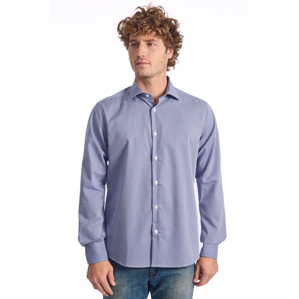 Baldinini Trend Blue Cotton Shirt for Elegant Style