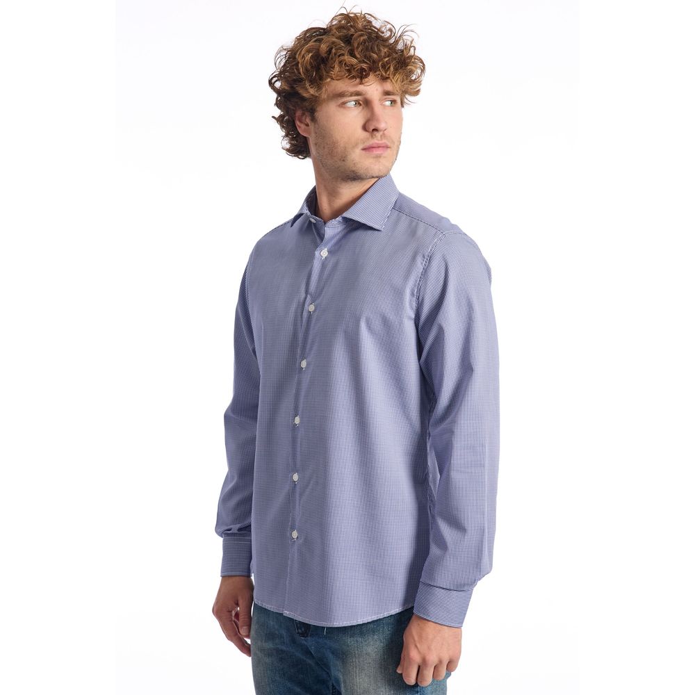 Baldinini Trend Blue Cotton Shirt for Elegant Style