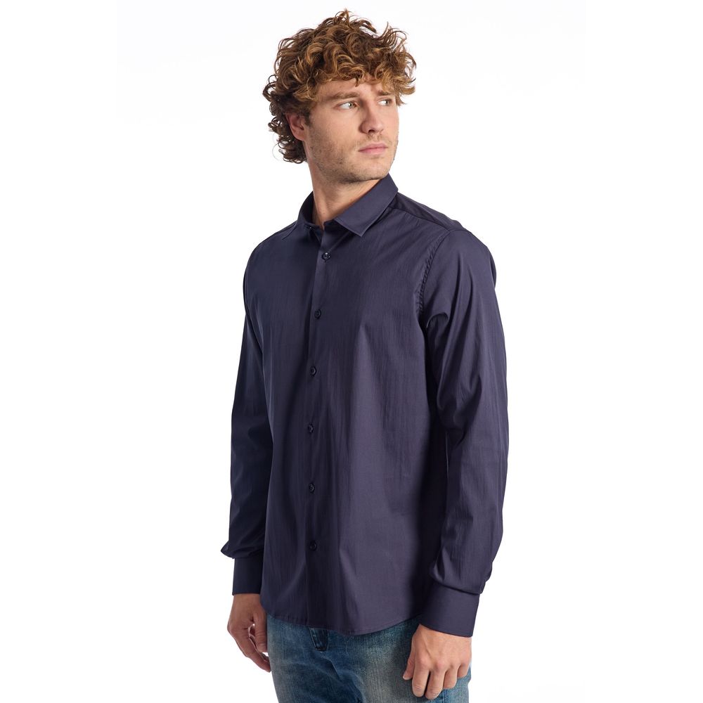 Baldinini Blue Cotton Shirt for Elevated Style