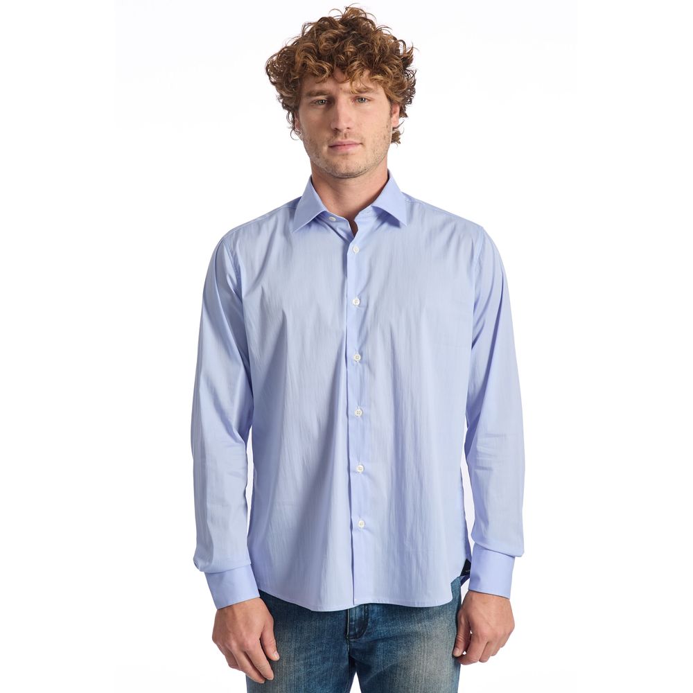 Baldinini Light Blue Cotton Shirt for Sophisticated Style